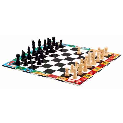 Djeco Társasjáték klasszikus - Sakk, Kínai sakk és Dáma - Chess+Checkers