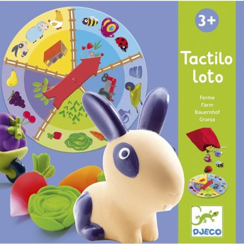 Fejlesztő társasjáték - Tapintható képeslottó - Tactilo lotto, farm  -Djeco