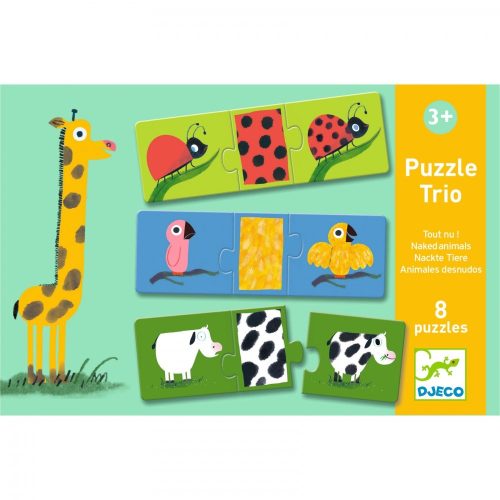 Párosító puzzle - Állati mintázatok - Trio Naked animals -Djeco