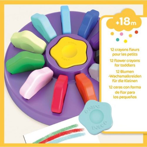 Marokkréta - 12 színű vírág - 12 flower crayons for toddlers -Djeco