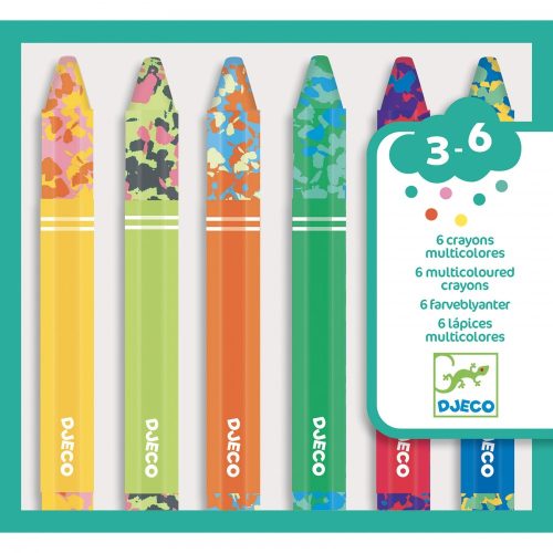 Művészeti műhely - 6 többszínű viaszkréta - 6 multicoloured crayons -Djeco