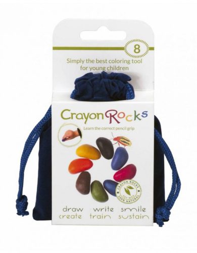Crayon Rocks kavicskréta -  kék bársony tasakban (8 db)