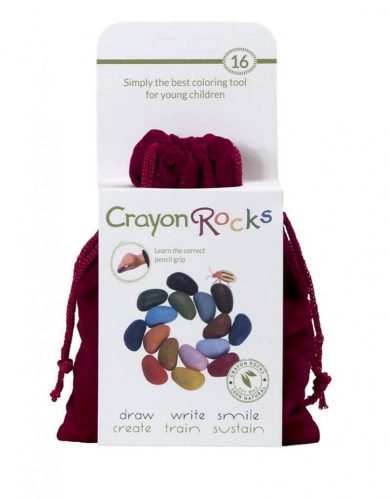 Crayon Rocks kavicskréta - bordó bársony tasakban (16 db)